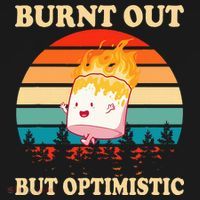 Burnt Out But Optimistic Marshmallow Retro Sunset Camping Short Acrylic Beanie thumb 2