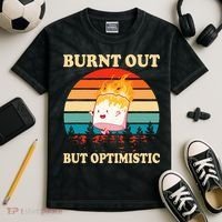 Burnt Out But Optimistic Marshmallow Retro Sunset Camping Kids Tie-Dye T-Shirt thumb 2