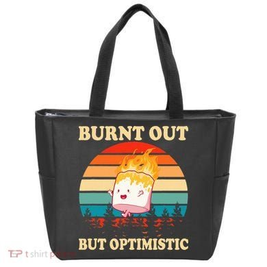 Burnt Out But Optimistic Marshmallow Retro Sunset Camping Tote Bag