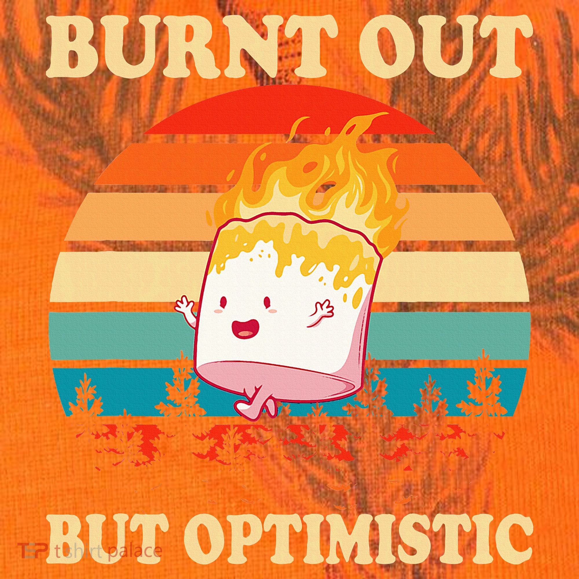 Burnt Out But Optimistic Marshmallow Retro Sunset Camping Kati Licensed 12" Camo Cuffed Beanie