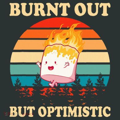 Burnt Out But Optimistic Marshmallow Retro Sunset Camping Infant Baby Jersey Bodysuit