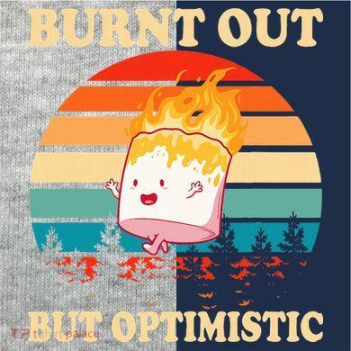 Burnt Out But Optimistic Marshmallow Retro Sunset Camping Kids Colorblock Raglan Jersey
