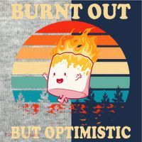 Burnt Out But Optimistic Marshmallow Retro Sunset Camping Kids Colorblock Raglan Jersey thumb 2