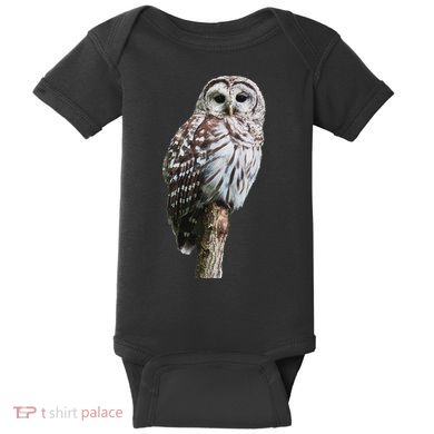 Barred Owl Bird Birder Birding Cute Owl Gift Baby Bodysuit