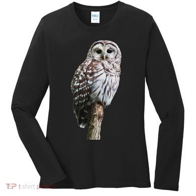 Barred Owl Bird Birder Birding Cute Owl Gift Women's Long Sleeve Shirt