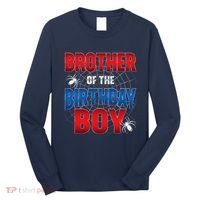 Brother Of Birthday Boy Costume Spider Web Birthday Party Long Sleeve Shirt thumb 0