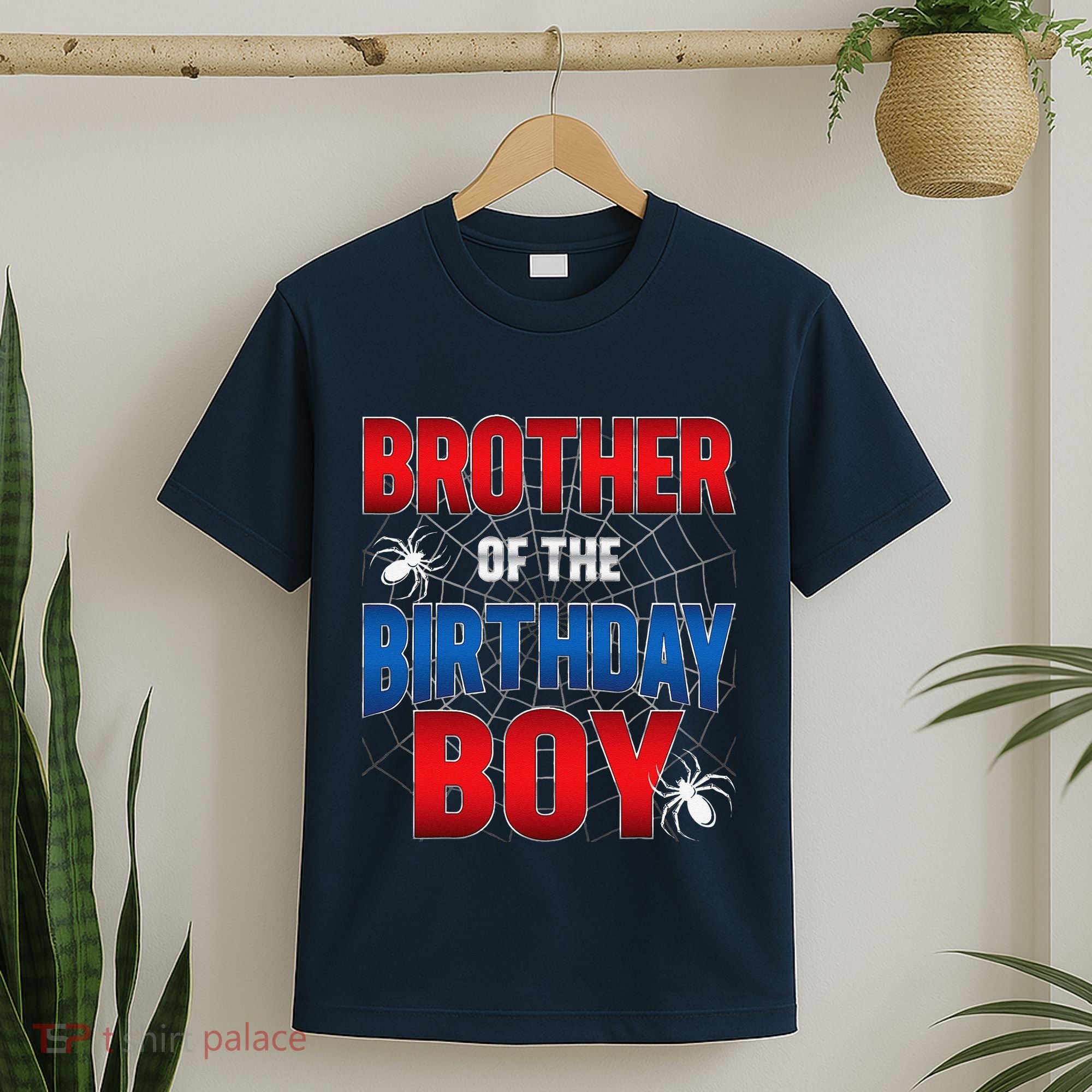 Brother Of Birthday Boy Costume Spider Web Birthday Party T-Shirt