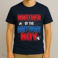 Brother Of Birthday Boy Costume Spider Web Birthday Party T-Shirt thumb 3
