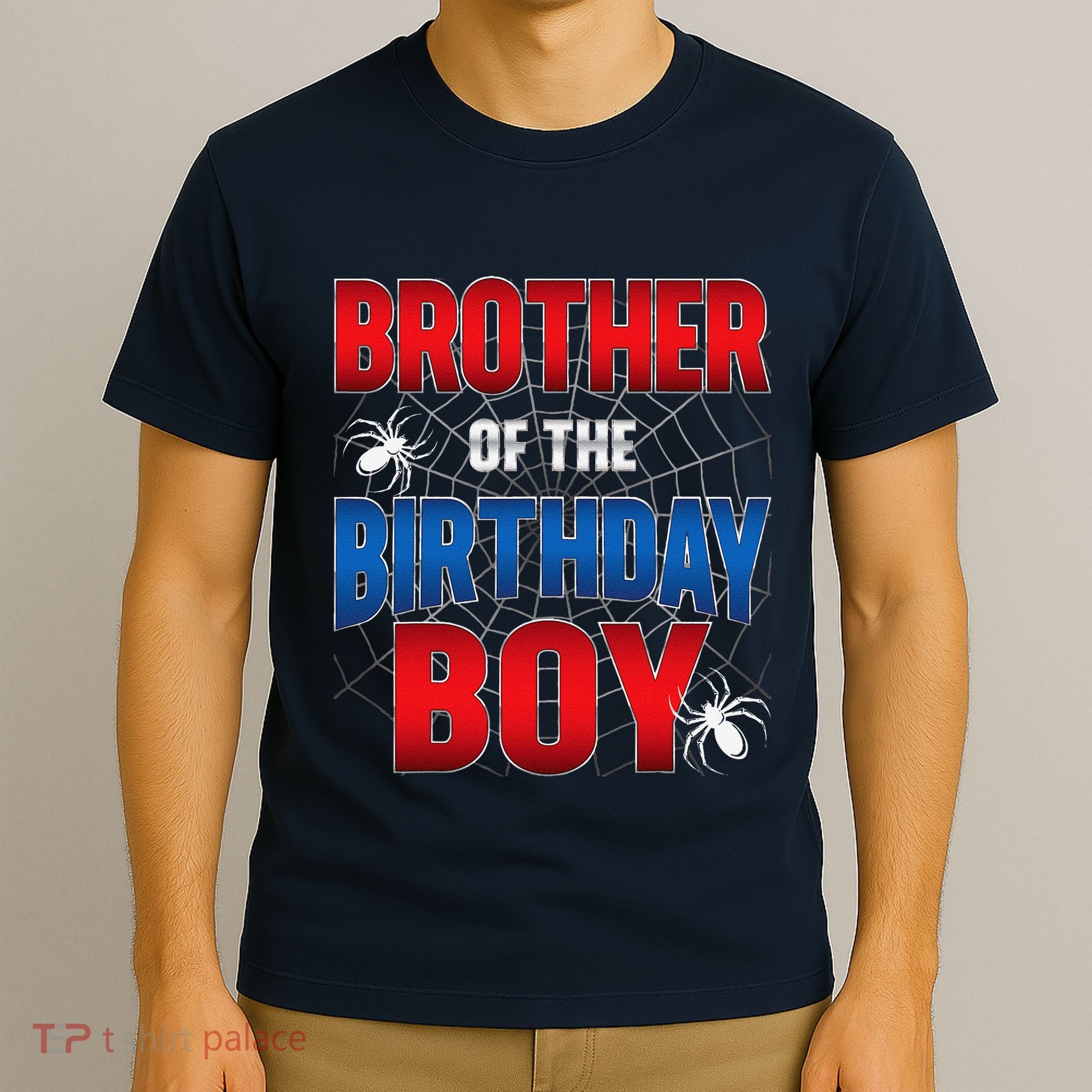 Brother Of Birthday Boy Costume Spider Web Birthday Party T-Shirt