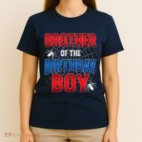 Brother Of Birthday Boy Costume Spider Web Birthday Party T-Shirt thumb 4