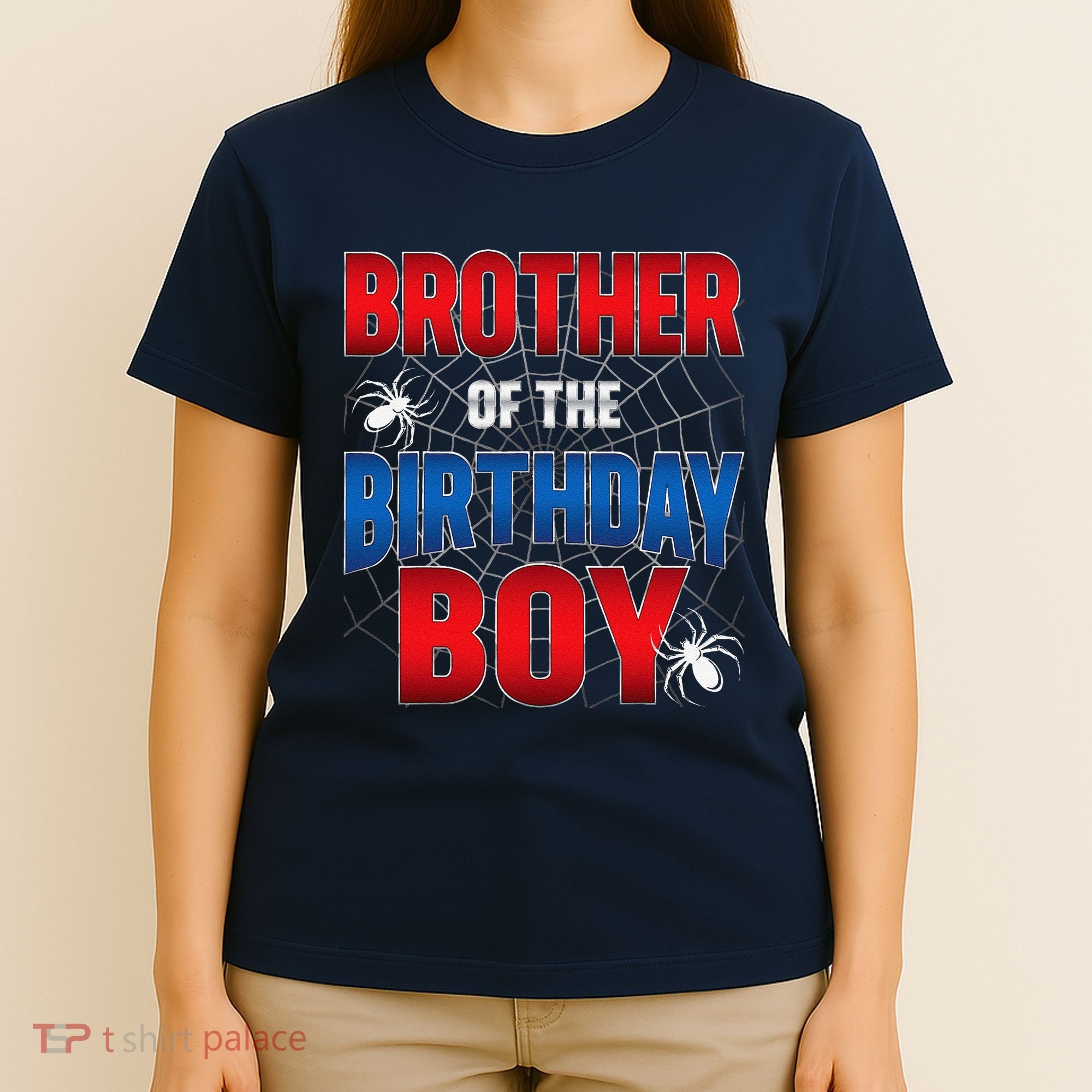 Brother Of Birthday Boy Costume Spider Web Birthday Party T-Shirt