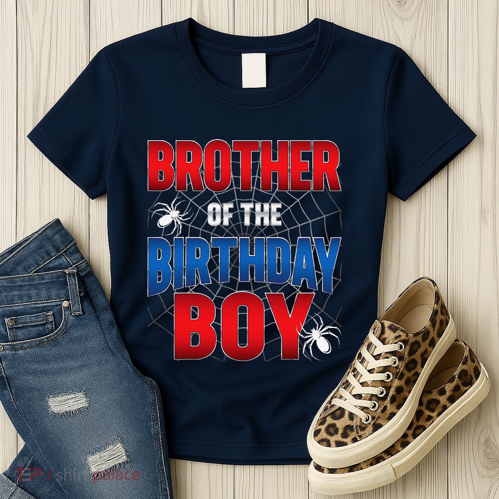 Brother Of Birthday Boy Costume Spider Web Birthday Party Women's T-Shirt