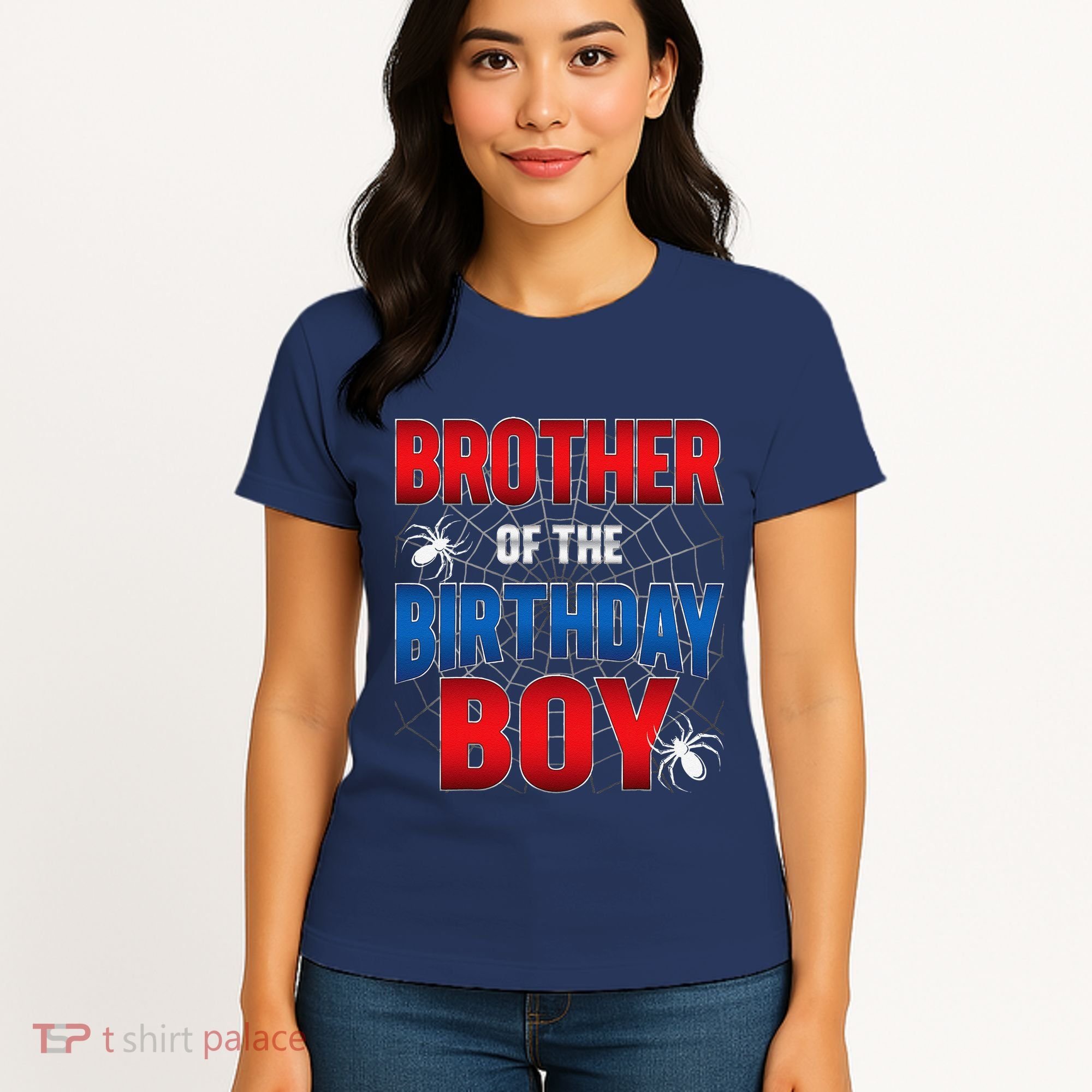Brother Of Birthday Boy Costume Spider Web Birthday Party Women's T-Shirt