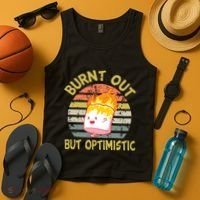 Burnt Out But Optimistic Funny Quotes Sayings Tank Top thumb 4