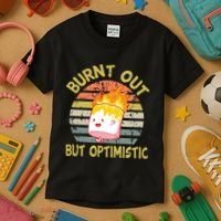 Burnt Out But Optimistic Funny Quotes Sayings Kids T-Shirt thumb 3