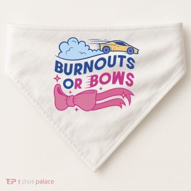 Burnouts Or Bows Gender Reveal USA-Made Doggie Bandana