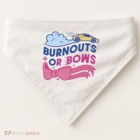 Burnouts Or Bows Gender Reveal USA-Made Doggie Bandana thumb 0