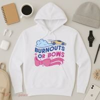 Burnouts Or Bows Gender Reveal Hoodie thumb 3