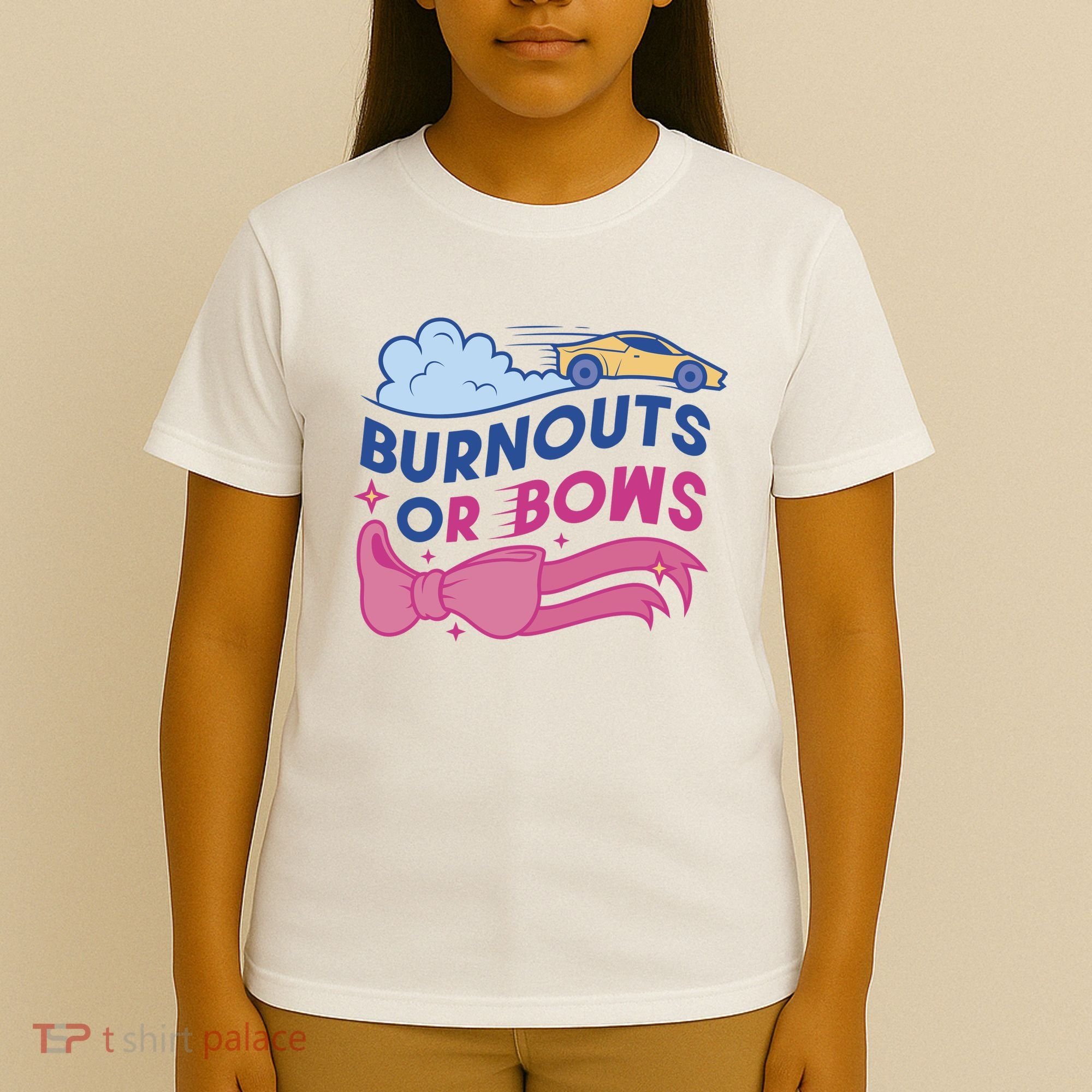 Burnouts Or Bows Gender Reveal T-Shirt