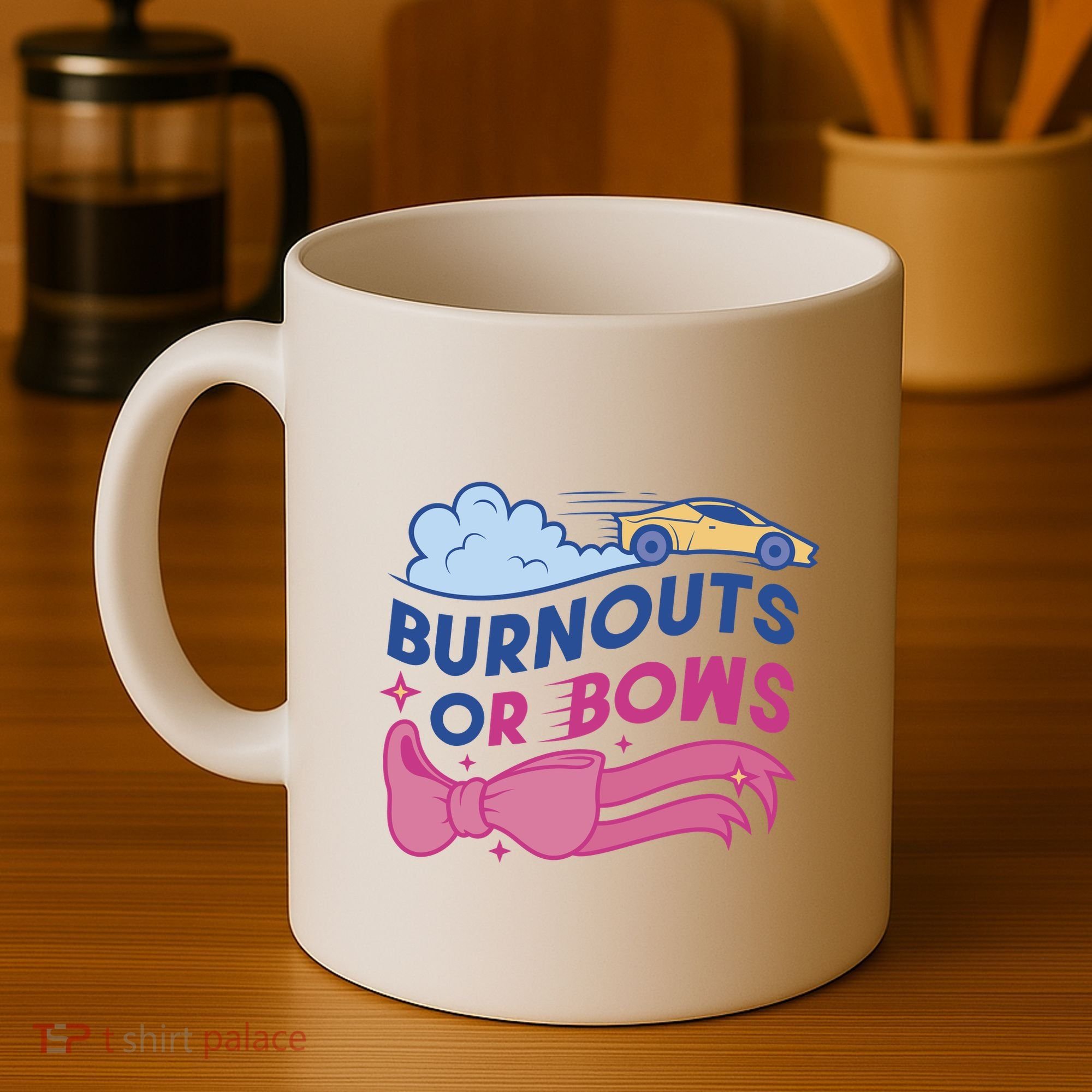 Burnouts Or Bows Gender Reveal Coffee Mug