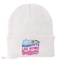 Burnouts Or Bows Gender Reveal Beanie thumb 0