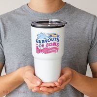 Burnouts Or Bows Gender Reveal Tumbler thumb 2