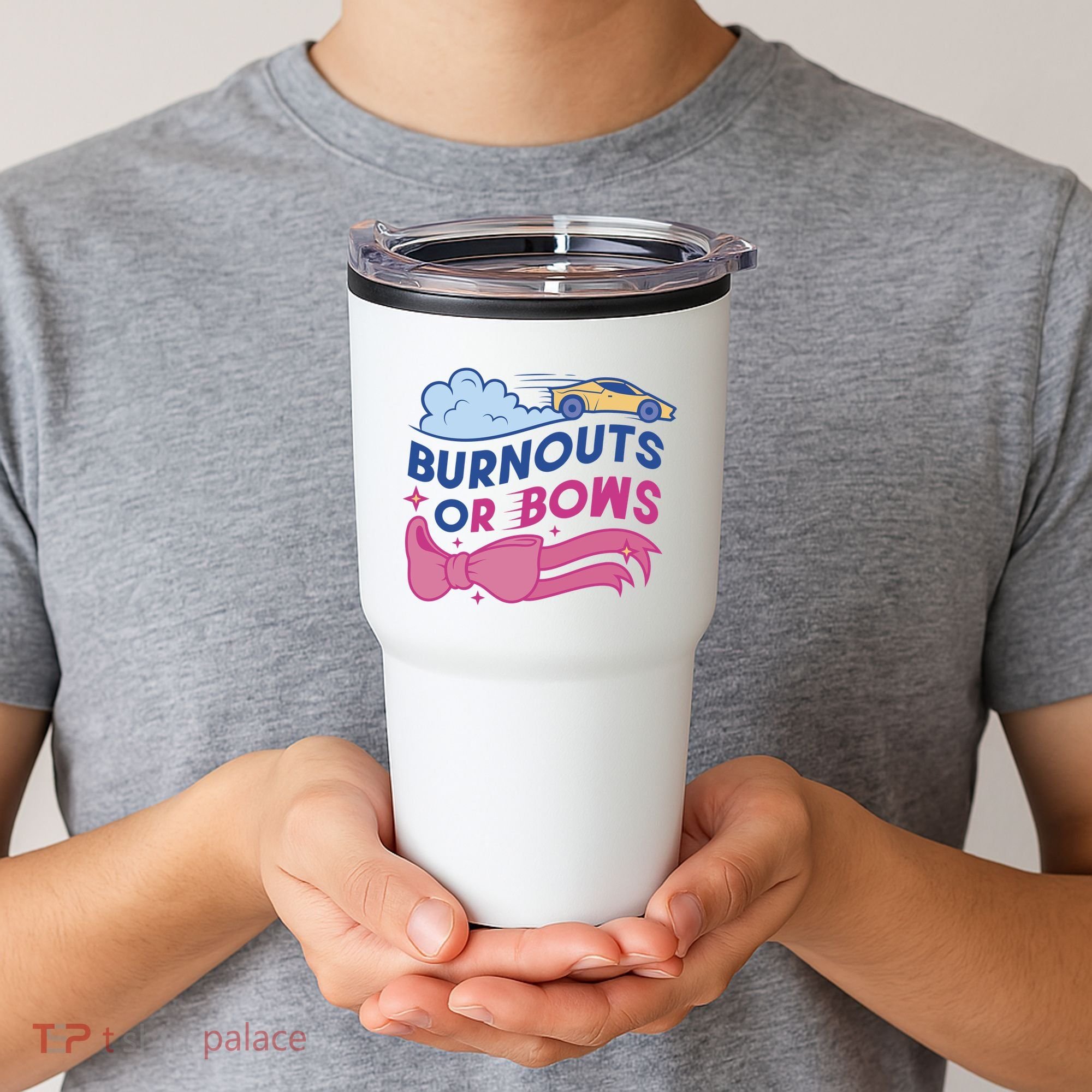 Burnouts Or Bows Gender Reveal Tumbler