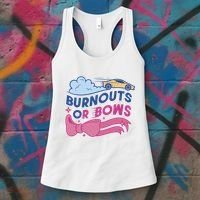 Burnouts Or Bows Gender Reveal Women's Tank Top thumb 3
