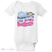Burnouts Or Bows Gender Reveal Baby Bodysuit thumb 0