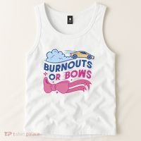 Burnouts Or Bows Gender Reveal Tank Top thumb 2