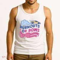 Burnouts Or Bows Gender Reveal Tank Top thumb 3