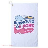 Burnouts Or Bows Gender Reveal Golf Towel thumb 0