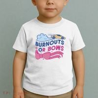 Burnouts Or Bows Gender Reveal Toddler T-Shirt thumb 2