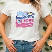Burnouts Or Bows Gender Reveal Women's T-Shirt thumb 2