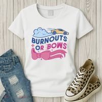 Burnouts Or Bows Gender Reveal Women's T-Shirt thumb 3