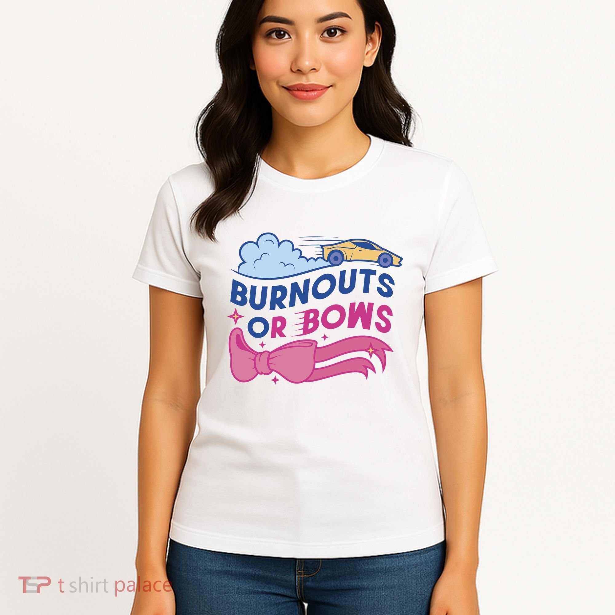 Burnouts Or Bows Gender Reveal Women's T-Shirt