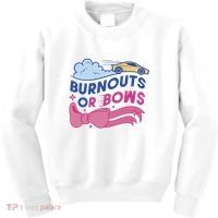Burnouts Or Bows Gender Reveal Kids Sweatshirt thumb 0