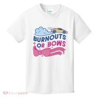 Burnouts Or Bows Gender Reveal Kids T-Shirt thumb 0