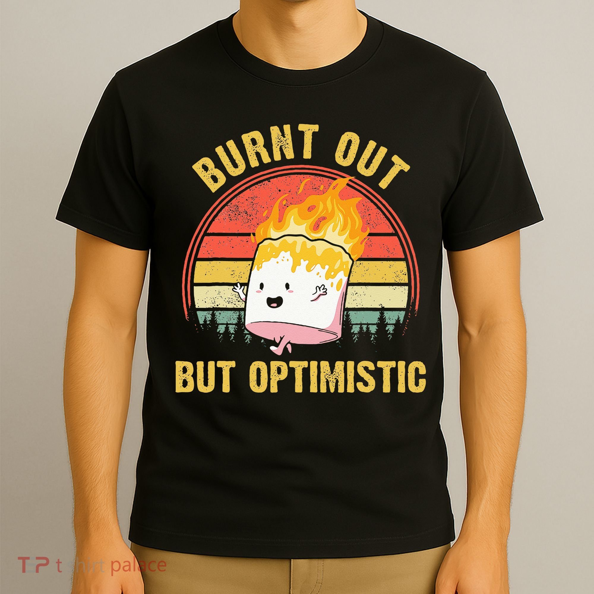 Burnt Out But Optimistic Retro Vintage Sunset T-Shirt
