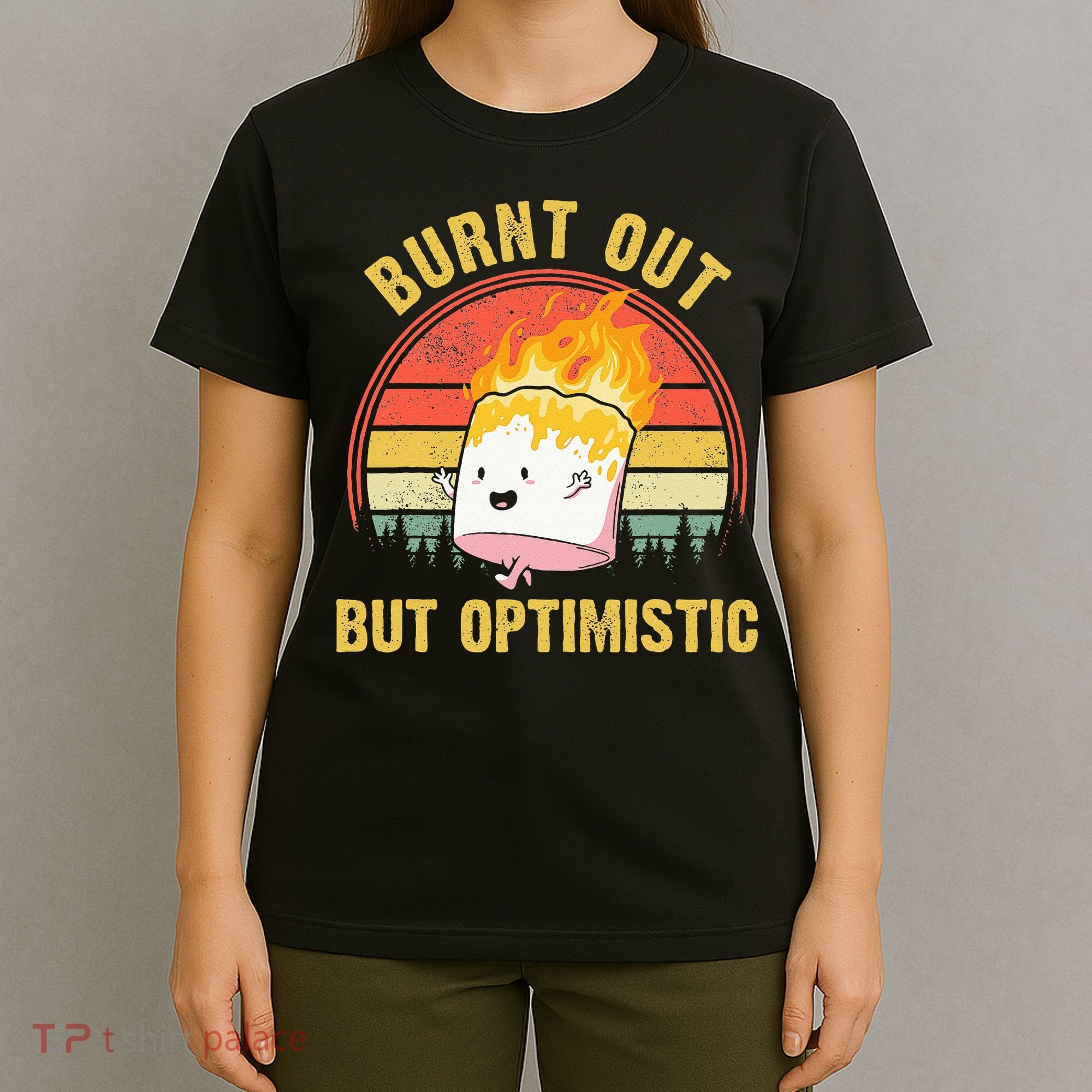 Burnt Out But Optimistic Retro Vintage Sunset T-Shirt
