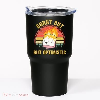 Burnt Out But Optimistic Retro Vintage Sunset Tumbler