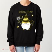 Buzz Off Bumblebee Honeycomb Gnome Flower Go Away Funny Gift Women's Sweatshirt thumb 0