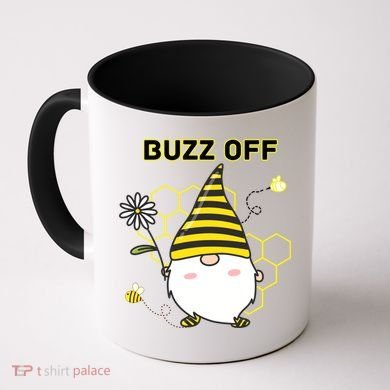 Buzz Off Bumblebee Honeycomb Gnome Flower Go Away Funny Gift Coffee Mug