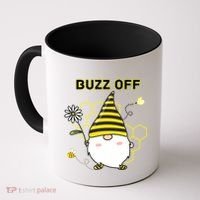 Buzz Off Bumblebee Honeycomb Gnome Flower Go Away Funny Gift Coffee Mug thumb 0