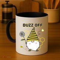 Buzz Off Bumblebee Honeycomb Gnome Flower Go Away Funny Gift Coffee Mug thumb 4