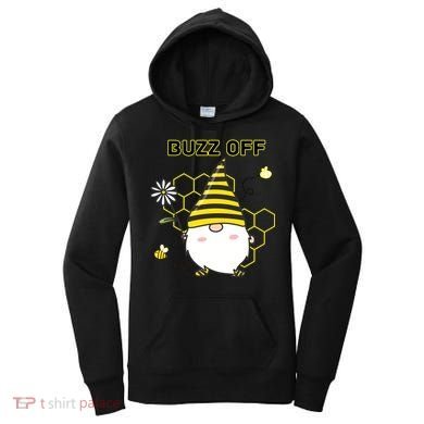 Buzz Off Bumblebee Honeycomb Gnome Flower Go Away Funny Gift Women's Hoodie