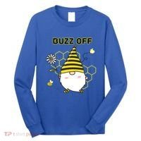 Buzz Off Bumblebee Honeycomb Gnome Flower Go Away Funny Gift Long Sleeve Shirt thumb 0