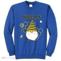 Buzz Off Bumblebee Honeycomb Gnome Flower Go Away Funny Gift Sweatshirt thumb 0