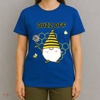 Buzz Off Bumblebee Honeycomb Gnome Flower Go Away Funny Gift T-Shirt thumb 4