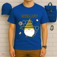 Buzz Off Bumblebee Honeycomb Gnome Flower Go Away Funny Gift T-Shirt thumb 6